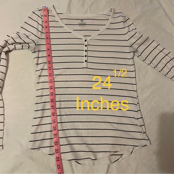 Striped V neck long sleeve shirt - Picture 4 of 9